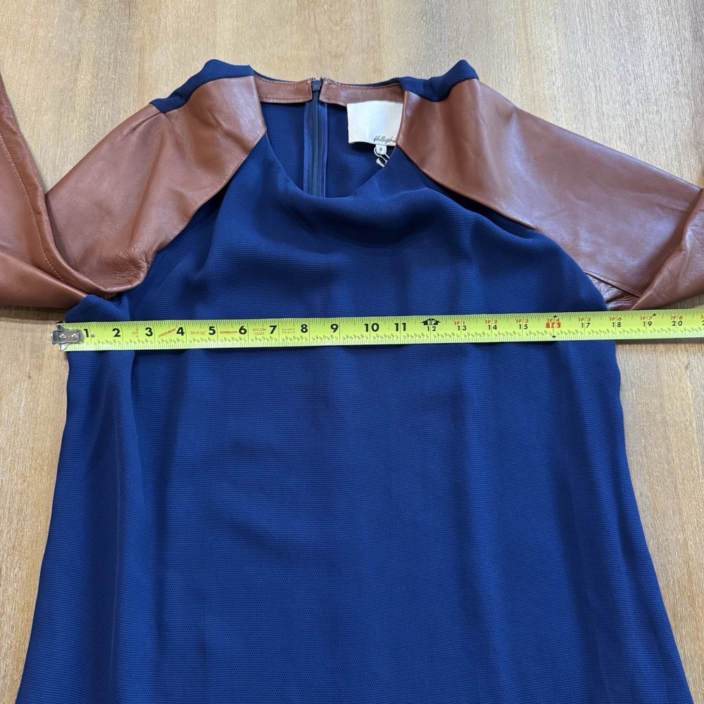 Phillip Lim 3.1 Silk Lamb Leather Long Sleeve Blouse Size 6 Runway Collection - Picture 7 of 16